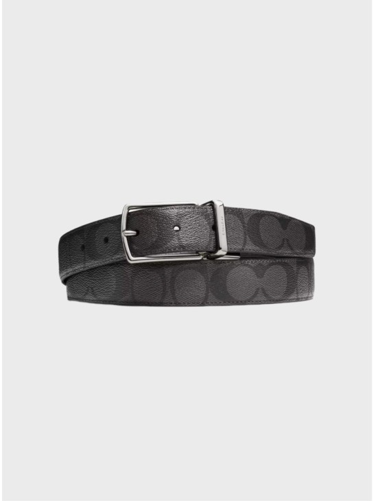 Чоловічий двосторонній пояс Coach Harness Buckle Cut To Size, 30 Mm, Black Logo