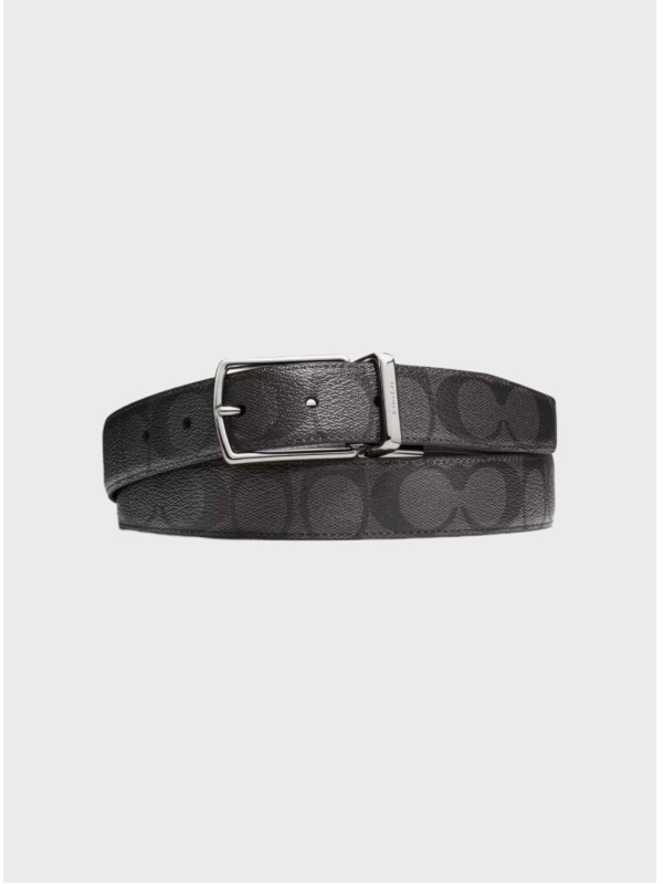 Мужской пояс Coach Harness Buckle Cut To Size Reversible, 30 Mm, Black Logo