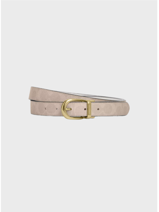 Жіночий двосторонній пояс Coach Harness Buckle Cut To Size 25 Mm Beige/Chalk