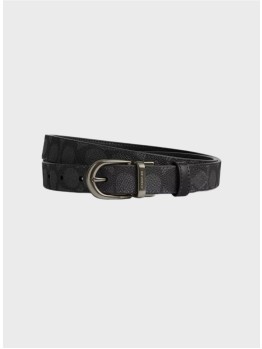 Жіночий двосторонній пояс Coach Harness Buckle Cut To Size 25 mm Black Logo