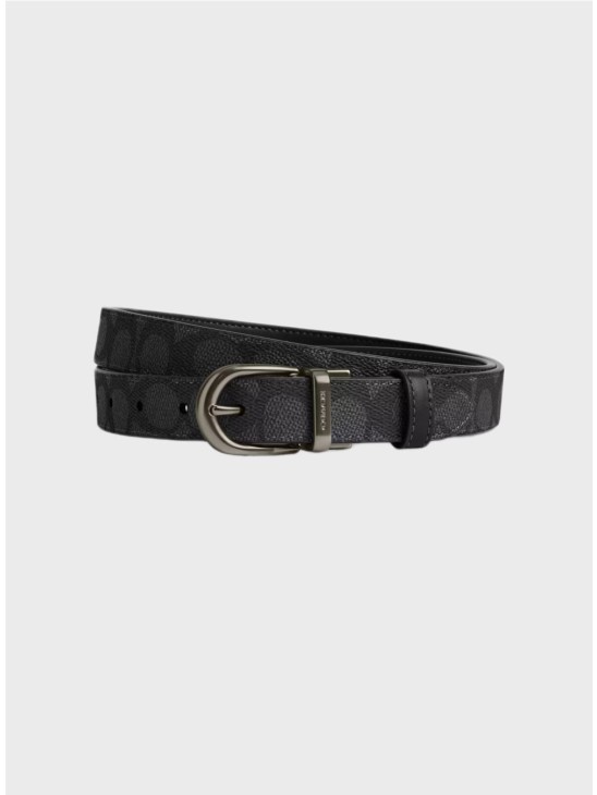 Женский двухсторонний пояс Coach Harness Buckle Cut To Size 25 mm Black Logo