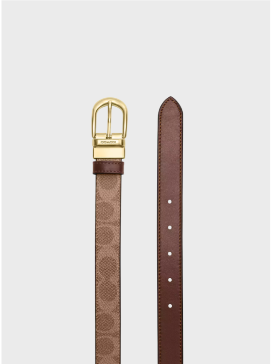 Жіночий двосторонній пояс Coach Harness Buckle Cut To Size 25 Mm Brown