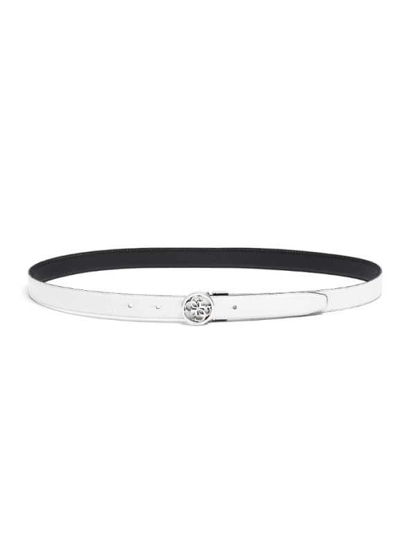 Жіночий пояс Guess Skinny Reversible Quattro G Logo, 22 mm, Black/White