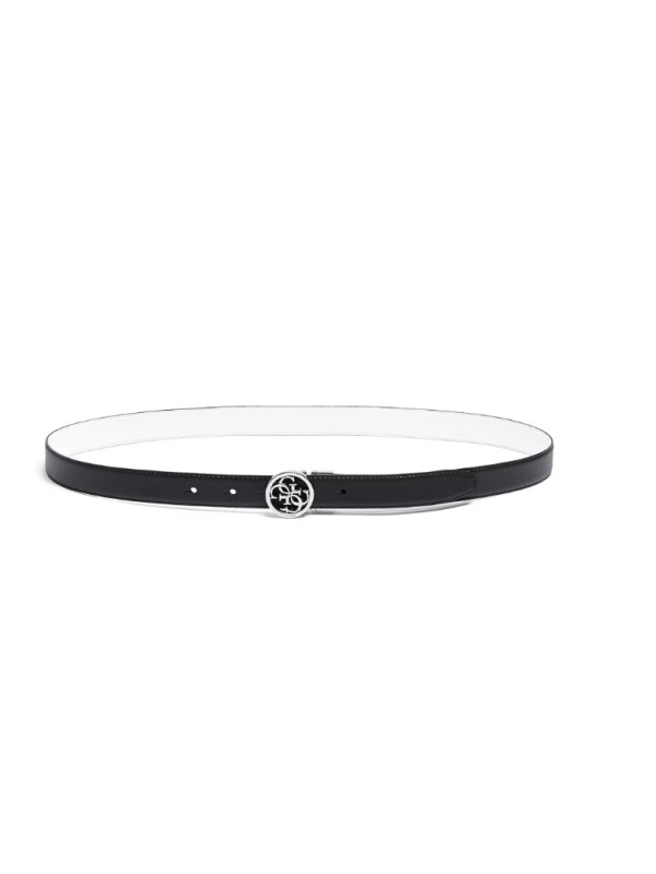 Жіночий пояс Guess Skinny Reversible Quattro G Logo, 22 mm, Black/White