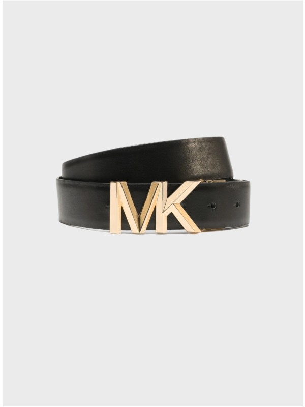 Двухсторонний пояс Michael Kors Brown Logo/Black 35 mm,  Logo MK