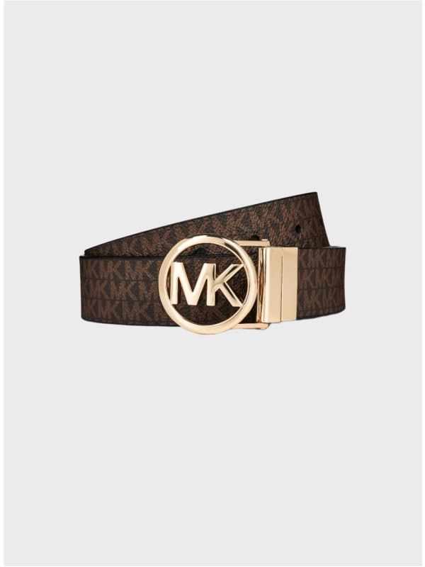 Двухсторонний пояс Michael Kors Brown Logo/Brown 35 mm, LiC