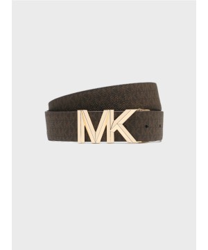 Двухсторонний пояс Michael Kors Brown Logo/Black 35 mm,  Logo MK