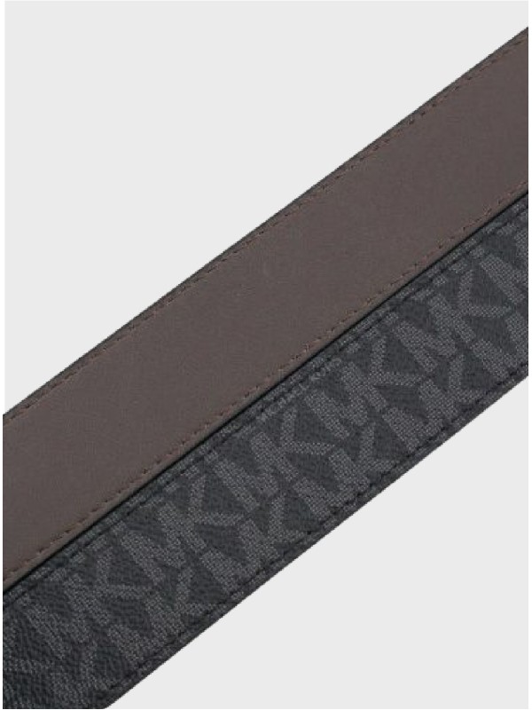 Мужской двухсторонний пояс Michael Kors Logo and Leather Cut To Size 31 mm Black/Brown