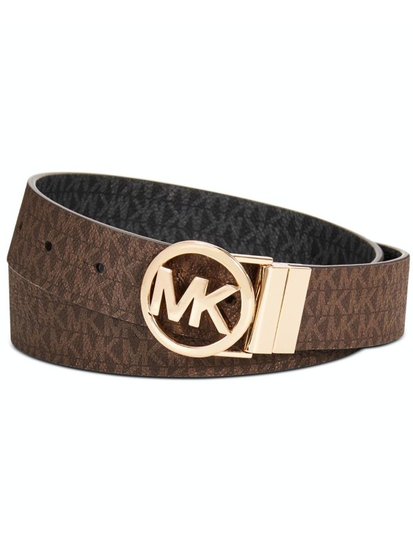 Двосторонній пояс Michael Kors, 35 mm, Brown Logo/Black Logo