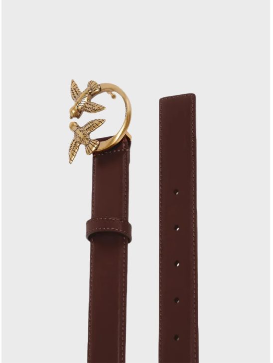 Жіночий пояс Pinko Love Birds 30 mm Brown/Gold
