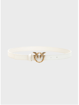 Жіночий пояс Pinko Love Berry 20 mm White/Gold