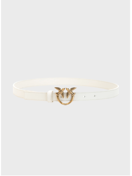 Жіночий пояс Pinko Love Berry 20 mm White/Gold
