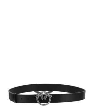 Жіночий пояс Pinko Leather, 30 mm, Black/SIlver, FW23