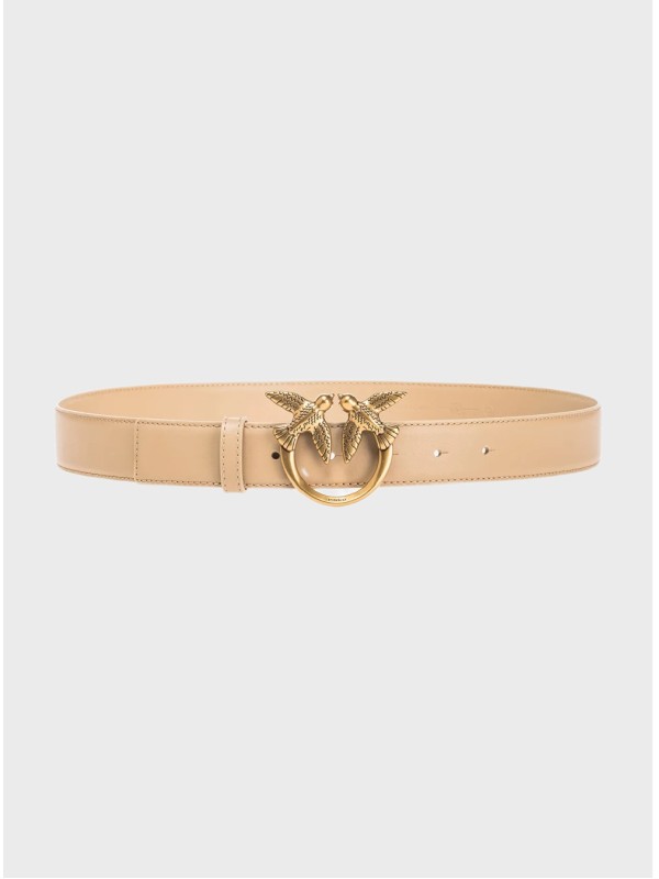 Жеснкий пояс Pinko Light Beige/Gold 30 mm SS24