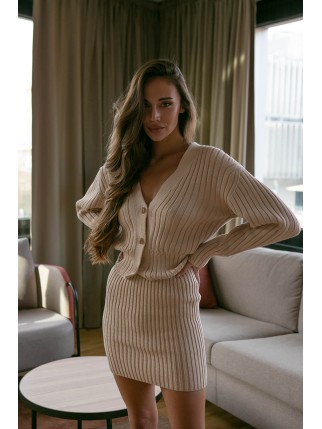 Жіночий кардиган міні 25 Union з V-подібним вирізом крем