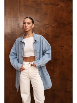 Рубашка джинсовая Aisenberg удлинённая Light Blue
