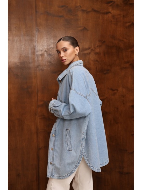 Рубашка джинсовая Aisenberg удлинённая Light Blue