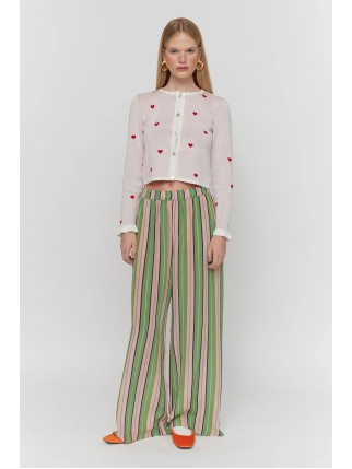 Кардиган з рюшею Aveclo молочно-червоний