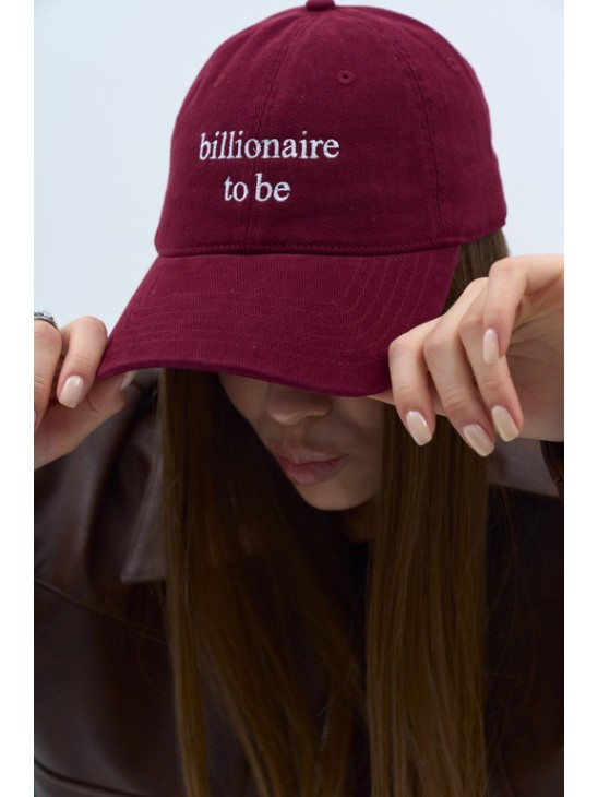 Джинсовая кепка Bitchin Billionaire To Be бордовая
