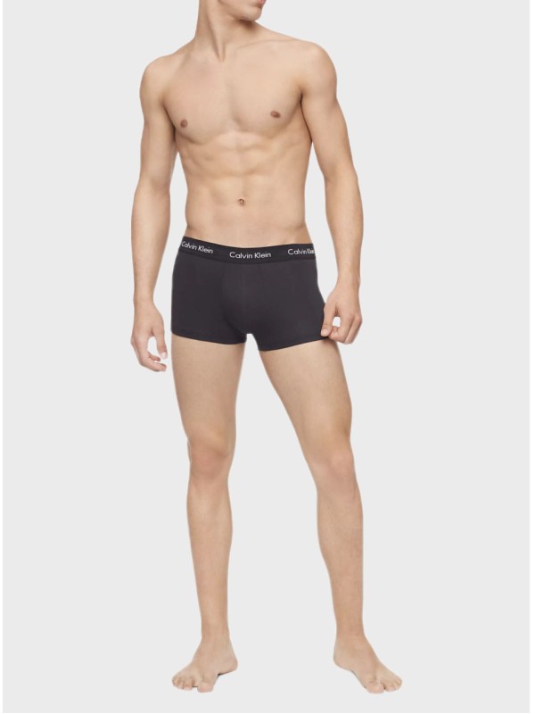 Чоловіча нижня білизна Calvin Klein Cotton Stretch 3-Pack Low Rise Trunk Black