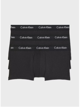 Чоловіча нижня білизна Calvin Klein Cotton Stretch 3-Pack Low Rise Trunk Black