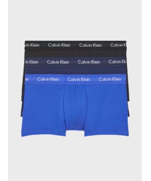 Мужское нижнее белье Calvin Klein Cotton Stretch 3-Pack Low Rise Trunk Black/Blue/Cobalt