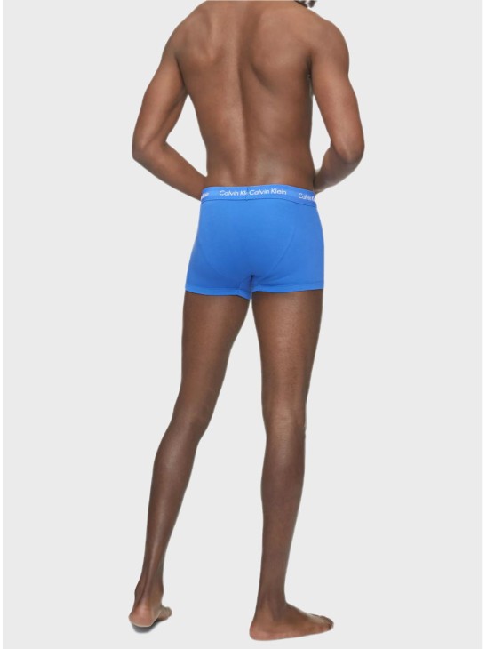 Чоловіча нижня білизна Calvin Klein Cotton Stretch 3-Pack Low Rise Trunk Black/Blue/Cobalt