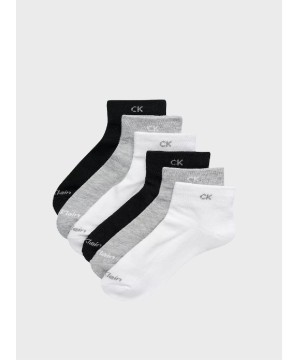 Жіночі шкарпетки Calvin Klein Basic Cushion Quarter 6-Pack White/Grey/Black