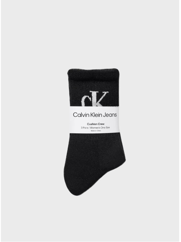 Жіночі шкарпетки Calvin Klein Cushion 3-Pack Crew Black/White/Grey