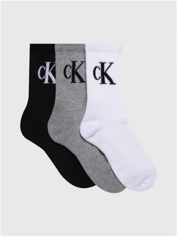 Жіночі шкарпетки Calvin Klein Cushion 3-Pack Crew Black/White/Grey