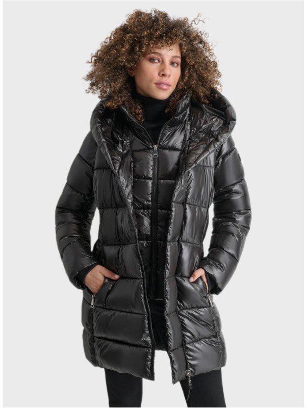 Куртка DKNY Pearlized Puffer With Hood Black