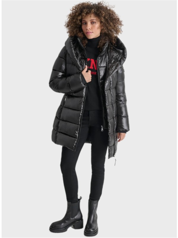 Куртка DKNY Pearlized Puffer With Hood Black