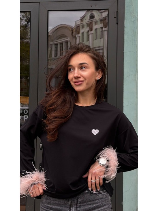 Логнслив Laloca с перьями черный