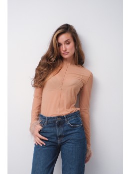 Логнслів сітка Laloca з пірʼям беж