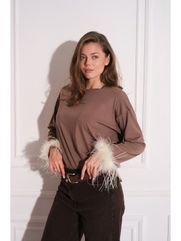 Логнслив Laloca с перьями без камешков мокко