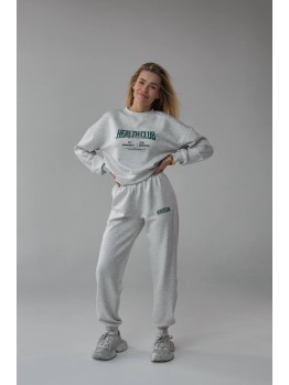Костюм Marymax з принтом джогери та світшот сірий