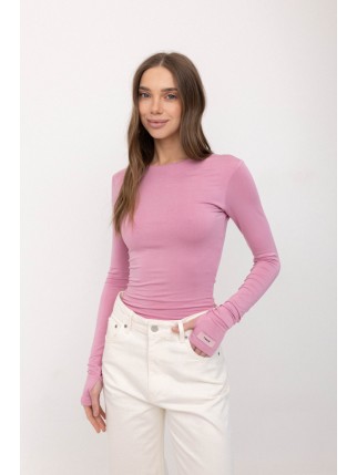 Лонгслів базовий подовжений від Twice рожевий