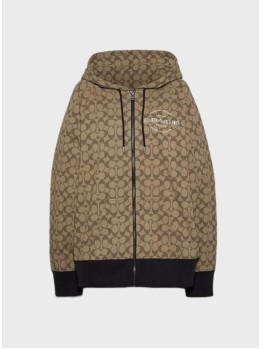 Худі Coach Signature Zip Beige