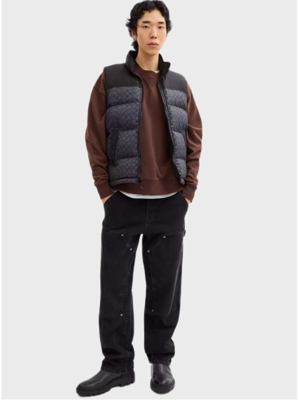 Мужской жилет Coach Signature Down Vest In Recycled Polyester Black