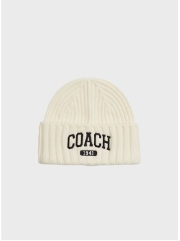 Шапка Coach 1941 Embroidered Knit Beanie White