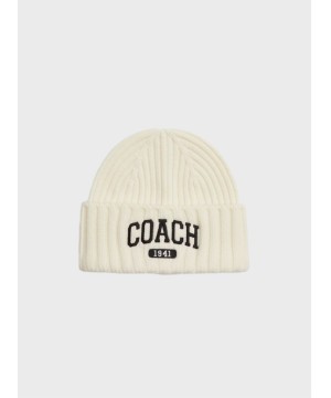 Шапка Coach 1941 Embroidered Knit Beanie White