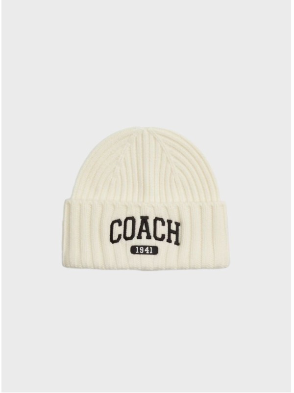 Шапка Coach 1941 Embroidered Knit Beanie White