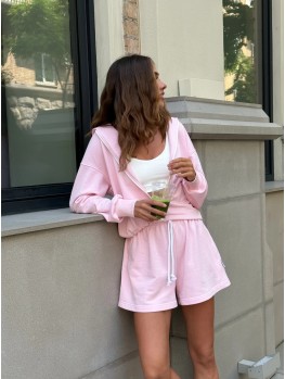 Костюм Kakao brand худі та шорти рожевий