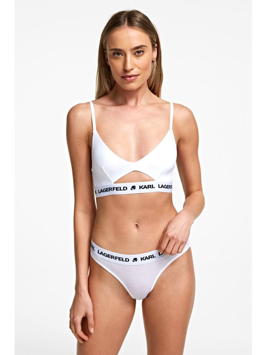 Бралет Karl Lagerfeld Peephole Bra White Logo Бралет Karl Lagerfeld Peephole Bra White Logo