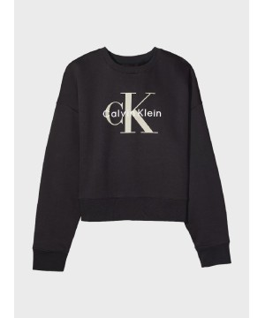 Жіночий світшот Calvin Klein Monogram Logo Relaxed Crewneck Black