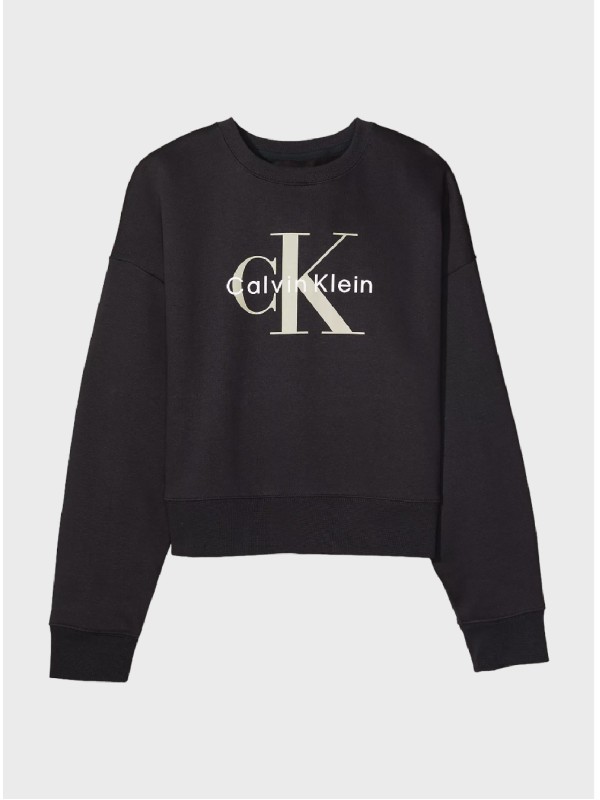 Жіночий світшот Calvin Klein Monogram Logo Relaxed Crewneck Black