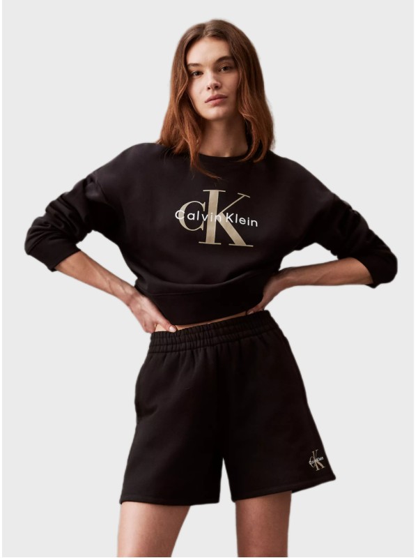 Жіночий світшот Calvin Klein Monogram Logo Relaxed Crewneck Black