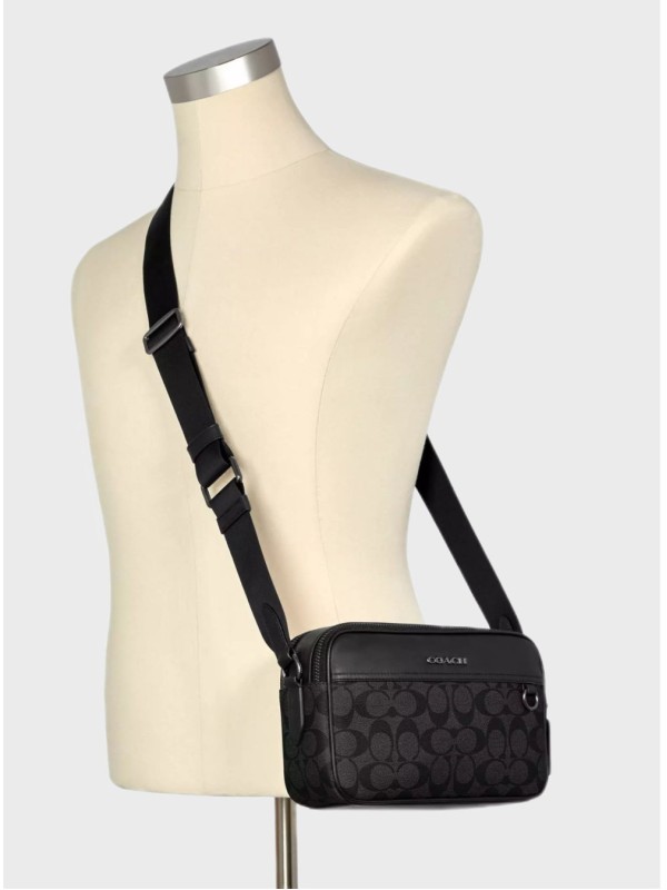 Чоловіча сумка Coach Graham Crossbody Bag In Signature Canvas Black