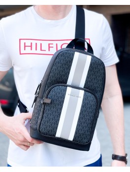 Мужская сумка Michael Kors Commuter Slingpack Black logo