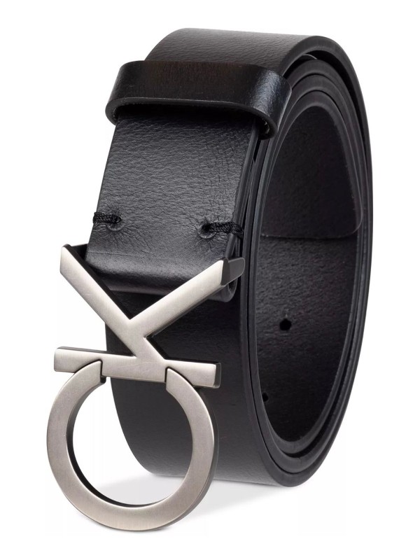 Чоловічий пояс Calvin Klein Men’s Casual Monogram Cut Out Buckle, 30 mm, Black